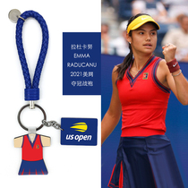 La Dukanu 2021 US Open first Crown shirt with tennis key chain lanyard decoration Raducanu