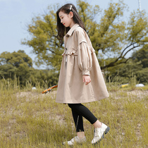 Girl autumn Princess trench coat long 2021 new autumn childrens clothing Net Red foreign gas Childrens coat tide