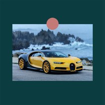 The Bugadi Bugatti poster postcard c4b24a09