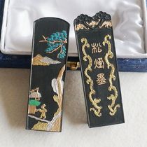 Old Hu Kaiwen Hui ink block ink bar ink ingot pure pine smoke ink gift box 2 two pine smoke ink Huangshan Pine smoke set