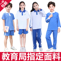 Shenzhen school uniforms unified primary school students dresses mens and womens suits Autumn and summer short-sleeved shorts tops quick-drying thin trousers