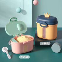 Baby milk powder box portable out-of-out split rice flour box baby food supplement box storage tank sealed with spoon