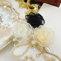 Orgenza three-dimensional flower wedding dress skirt decoration flower lolita headgear collar design hand accessories
