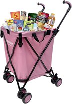 Chuanjiamei pink shopping cart multi-functional storage folding hand-push pull car outdoor car small and light