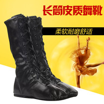 All-leather Tibetan and Mongolian dance high-waisted boots with baron soft-soled Mongolian repertoire long-barrel riding boots