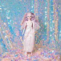 ins Symphony laser sequin cloth Pink girl heart net red anchor live background cloth sparkling photo props