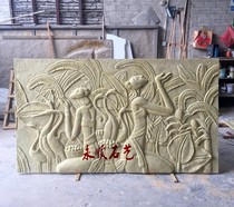 Yongshun sandstone relief FRP large antique hotel clubhouse bar clubhouse decoration relief Dai girl
