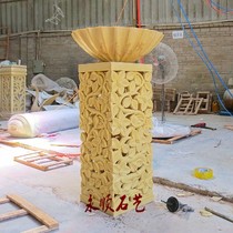 Yongshun sandstone relief pillar pier city sculpture water spray hotel club beauty salon indoor and outdoor decorative flower material