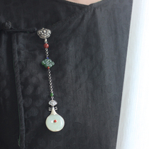  Dani Original Youwan｜S925 Sterling Silver Hetian Jade Ruyi pipa cheongsam pressed placket Pendant Necklace