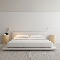 Nordic cloth art bed modern minimalist style light luxury ins Net red bedroom without bedside bed tatami floor low bed