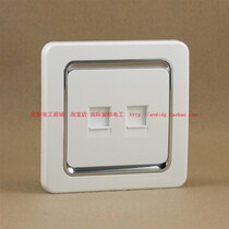 Lianfeng Lianwei 86 telephone computer socket Silver edge telephone computer socket Type 86 telephone plus computer