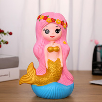 Cartoon little Princess Net red 2021 new piggy bank big mermaid piggy bank childrens birthday gift for men and women