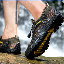 Foreign trade tail single summer hiking shoes men non-slip walking breathable outdoor water traceability sports leisure mesh shoes men