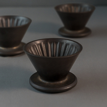 Taimo Jingdezhen made ceramic ice pupil hand flush filter cup black gold glaze household coffee appliance