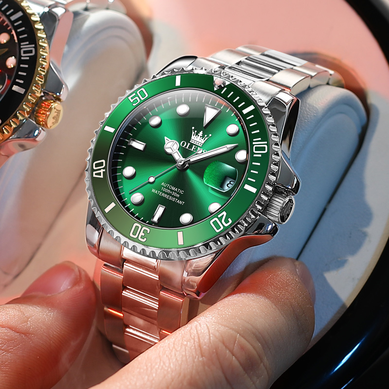 Swiss Genuine Labor Men's Automatic Mechanical Watch Business Waterproof Green Water Ghost Watch Fashion Precision Steel Brand Men's Watch