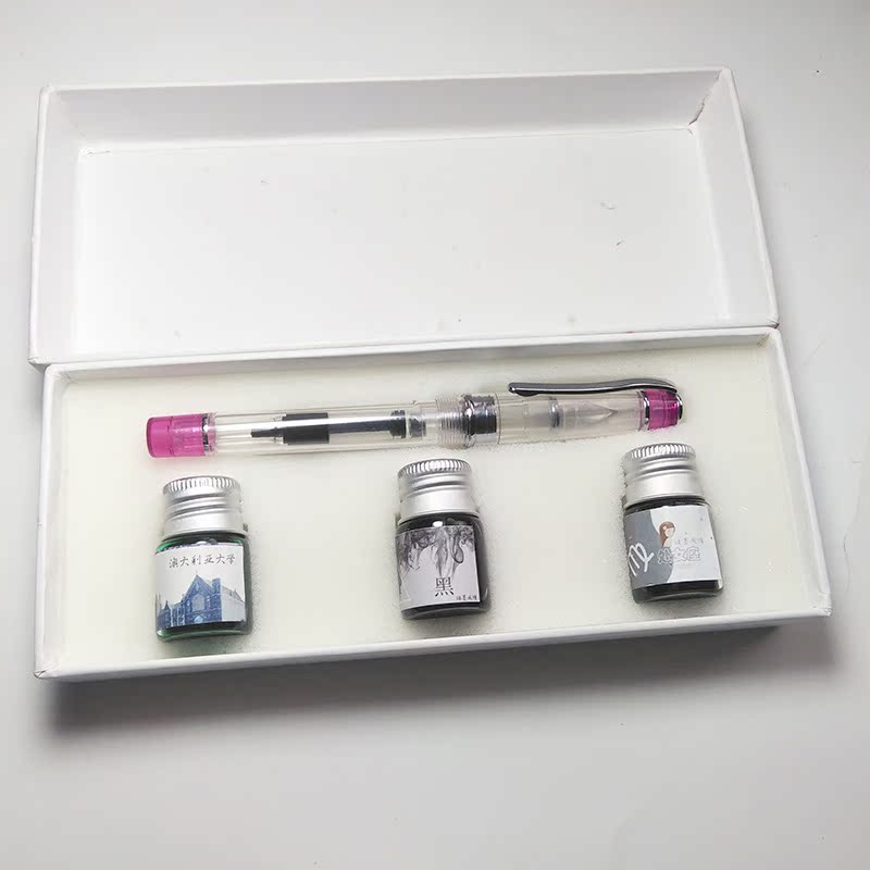 New Immoral Pen Transparent Normal Student Stationery Set Ink Pen Set