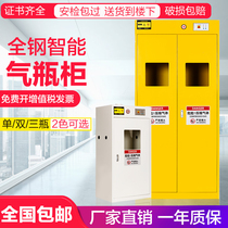 Industrial explosion-proof gas bottle cabinet intelligent alarm laboratory safety steel bottle cabinet single and double bottle hydrogen cabinet oxygen storage cabinet