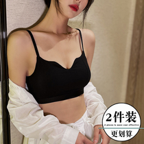 No steel rims underwear womens small breasts gather on the anti-sagging students High School thin summer beauty back integrated bra