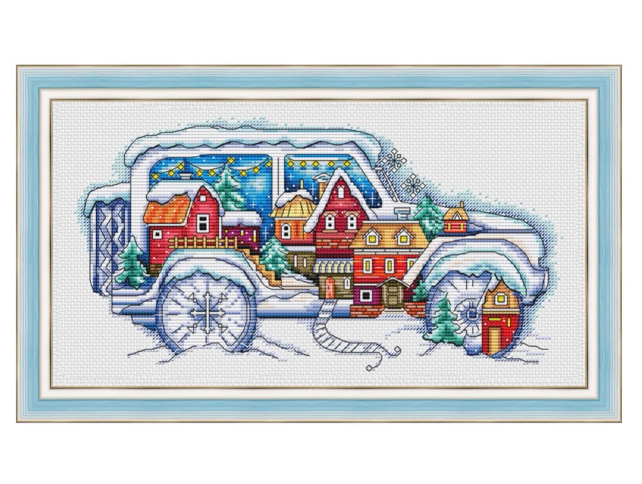 (Zhang Xiao cool) cross-stitch DMC R line 14CT self-matching cotton set no cloth set snow night car