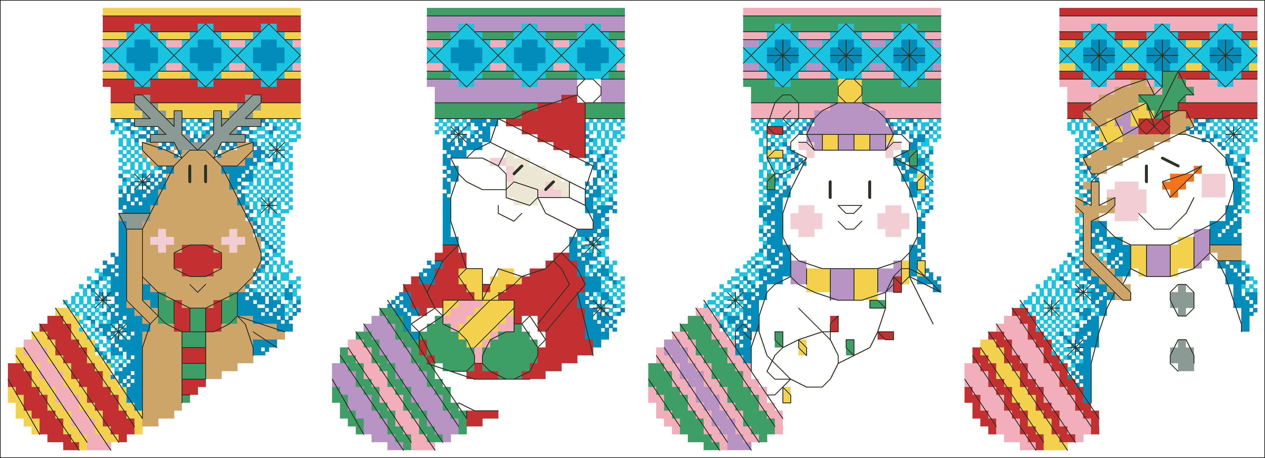 (Zhang Xiao cool) cross-stitch DMC R line from the kit plastic plate refrigerator paste Christmas stockings