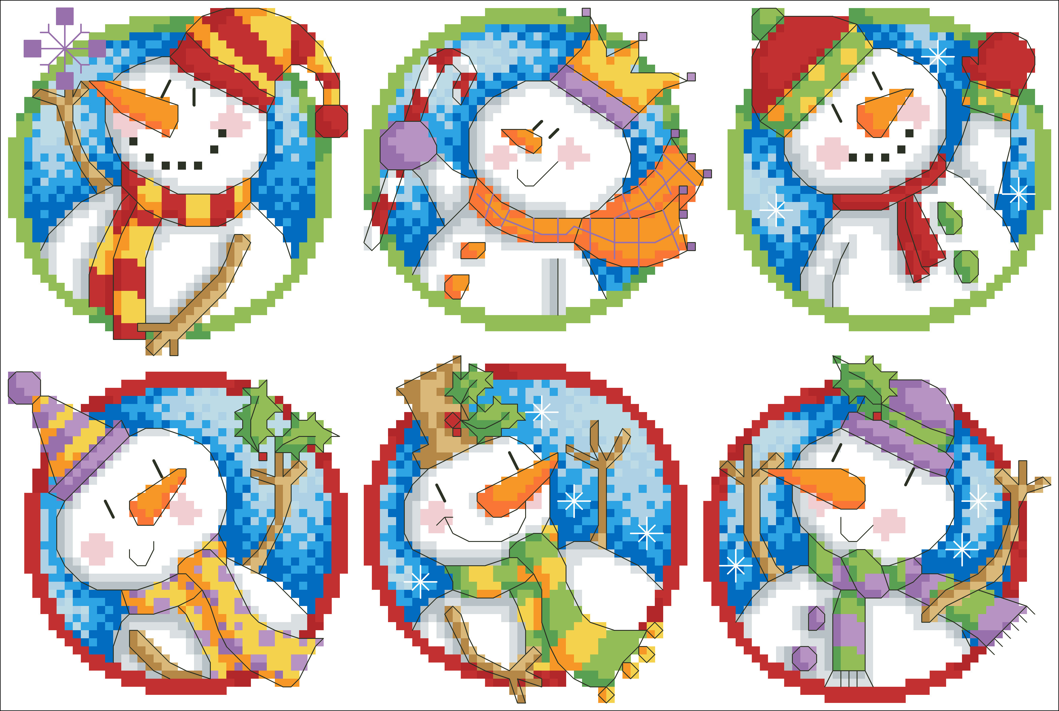 (Zhang Xiao cool) cross-stitch DMC R line from the kit plastic plate refrigerator paste snowman decoration