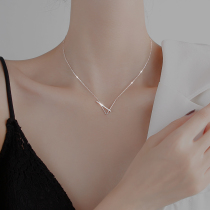 Geometric necklace female niche design sense of high-grade sterling silver light luxury does not fade 2021 new clavicle chain simple summer