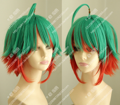 taobao agent COS wigs, Yamana Oh Meteor ARC-V green red-brown hybrid short hair, face, tumbling juvenile hair