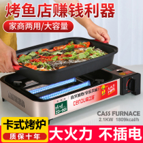 Card oven fish oven commercial paper-wrapped fish plate household outdoor stainless steel gas explosion-proof rinse fire boiler