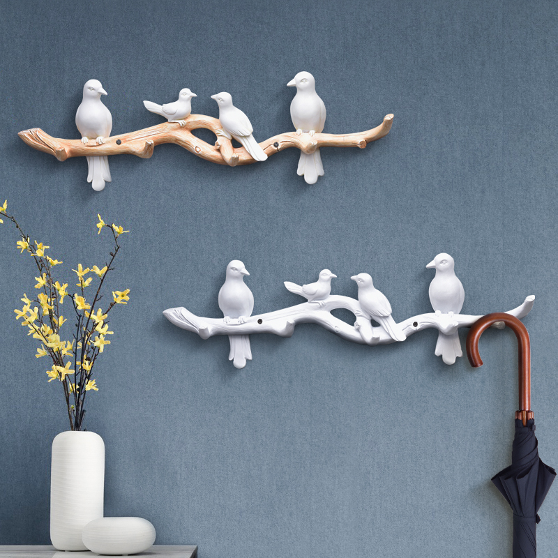 Decorative keys, hooks, wall hanging racks, birds, Nordic entrance wall hanging racks