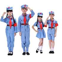 61 Childrens Little Red Army Performance to serve the Eighth Route Army Red Guard Semi-red Stars to perform early childhood drama dance suit