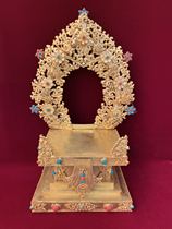 Nepal copper gilt Buddha backlit base suitable for 7-inch Tantric shrines 