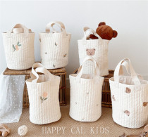 ins south korea wind baby stroller containing hanging bag milk bottle diaper mommy bag embroidered hand bucket