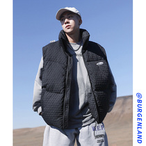 Down cotton vest mens autumn and winter New Tide brand thick sleeveless vest trend warm shoulder horse jacket jacket