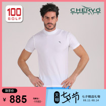CHERVO Italy Xuehao Golf Mens 21 summer LUGANO sports elastic short-sleeved round neck Polo shirt