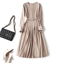 2021 early autumn gentle temperament French pleated skirt fashion quality slim dress long sleeve waist skirt women