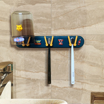 Cartoon Toothbrush Rack Mesh Red Bathroom Wall-mounted Free to punch cute couple trio Mouthwash Cup Tooth shelf