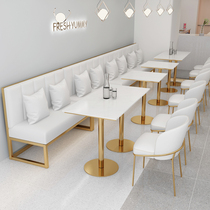 Milk tea shop table and chair combination Net red coffee shop dessert cake shop stool restaurant card seat sofa chair dining furniture