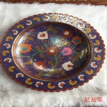 Pakistan specialty painted plate Featured living room coffee table Fruit plate Fruit plate thickened brass creative hanging plate