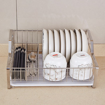 304 stainless steel kitchen dish rack Drying chopsticks dishes dishes drain cupboard tableware storage box shelf 1 layer