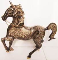 Pakistan fine bronze color point 20-inch horse animal hand imported handicraft copper decoration