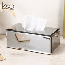 KP light luxury American tissue box coffee table napkin paper box creative home living room high-end table paper box