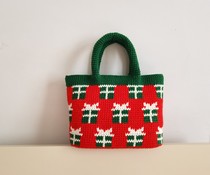 Nine hand-made Christmas atmosphere gift jacquard bag finished diy hand-woven Hand bag material package pixel map