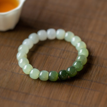 Shallow natural Hetian Jade handstring female old beads Jasper gradient jade beads jade bead jade bracelet for mother