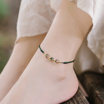 Green Ghost crystal lucky anklet female red rope chain transfer beads praying for simple and fine hand-made a pair of girlfriends
