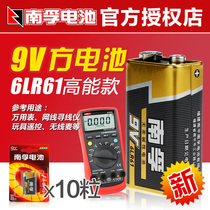 10 Nanfu 9v battery multimeter 6lr61 square laminated alkaline battery 6f22 Smoke alarm microphone Wireless microphone toy car remote control nine volt 6LR61 battery