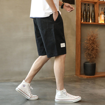 Kurashi Yishu tide brand black shorts mens summer Korean version of the trend loose five-point sweatpants wear casual pants outside