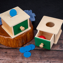 Monteshi wooden coin box round ball drawer childrens early education educational learning toys children 0-3 years old teaching aids