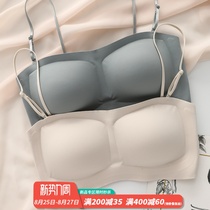 Japanese thin belt non-slip bandeau chest strapless underwear anti-light invisible bra seamless summer one-piece style