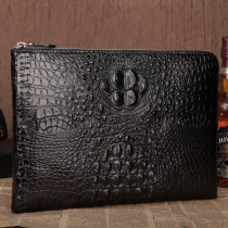 Avocado Leather Mens Hand Grab Bag Oversized Real Leather Luxury Large Clips Business Casual Ipad Envelope Wave