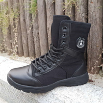 New male high cylinder High Help Secret Service for training boots Canvas Combat Boots Black Training Shoes Security Training On Duty Shoes